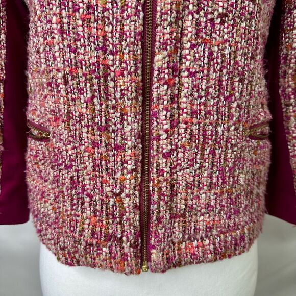 Anthropologie Cartonnier Pink Multicolor Rosily Tweed Jacket Size 4 - Picture 6 of 14